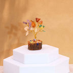 Chakra Stones Gemstone Tree, Wood Base